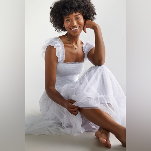 Francesca’s Nema Tulle Maxi Dress White NWT - Picture 3 of 4